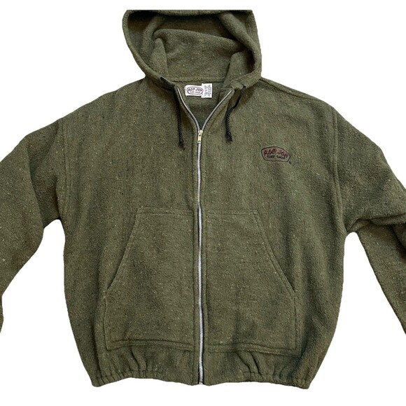 Vintage Ron Jon Surf Shop Jacket Sherpa Fleece Olive Moss Green Full Zip Mens Lg - Picture 4 of 7